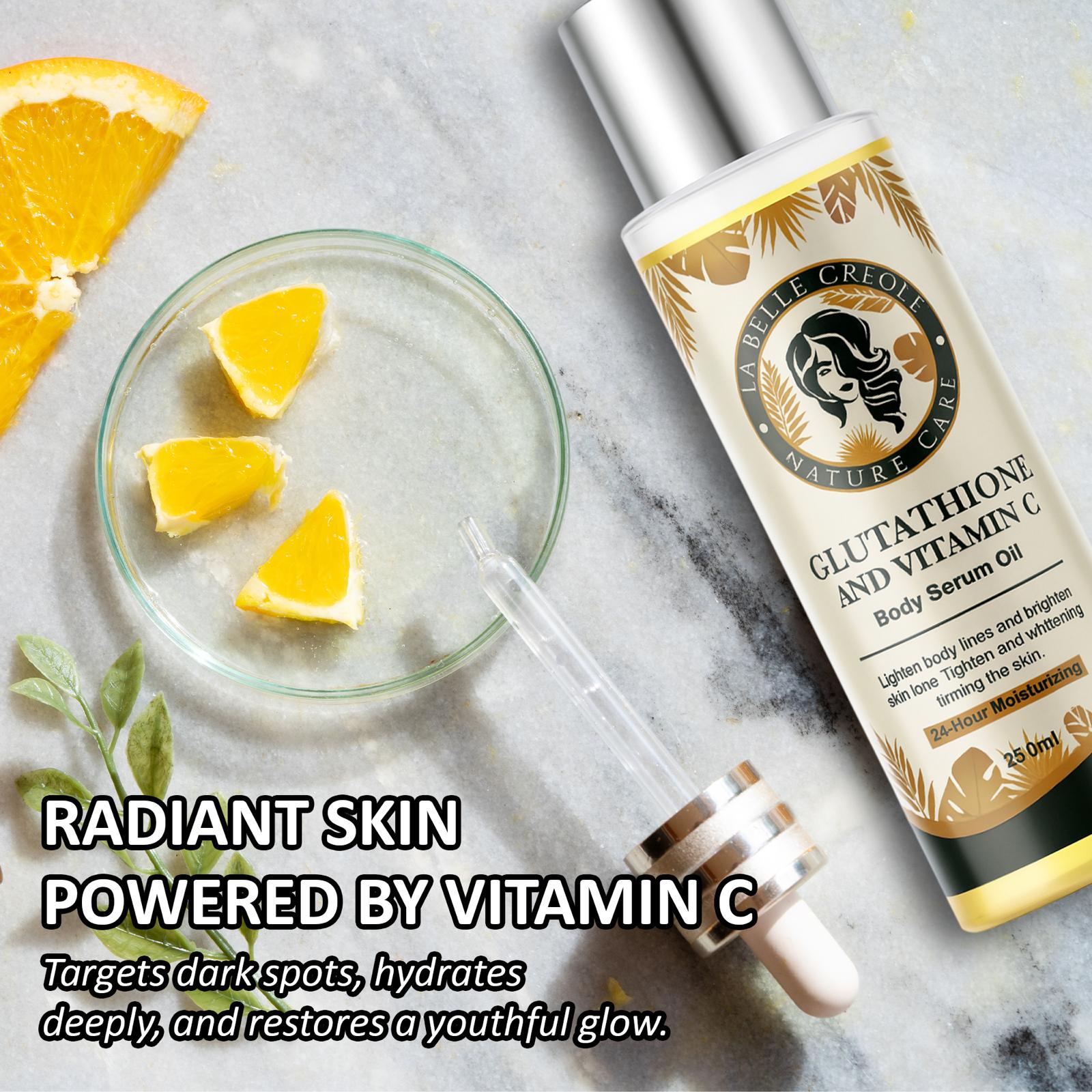 La Belle Créole Glutathione & Vitamin C Body Serum Oil 25ml – Hydrating & Radiance-Boosting Skin Care
