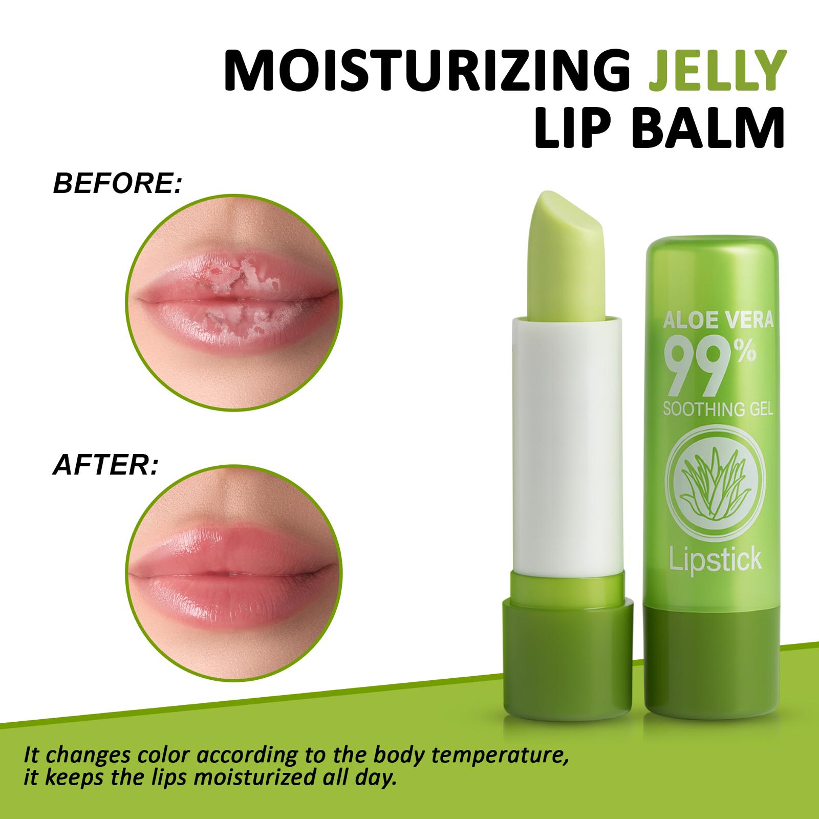 Aloe Vera 99% Soothing Lip Balm Natural Hydrating Moisturizer with Jojoba Oil Olive Oil & Beeswax for Dry Cracked Lips Repair & Nourishing Care