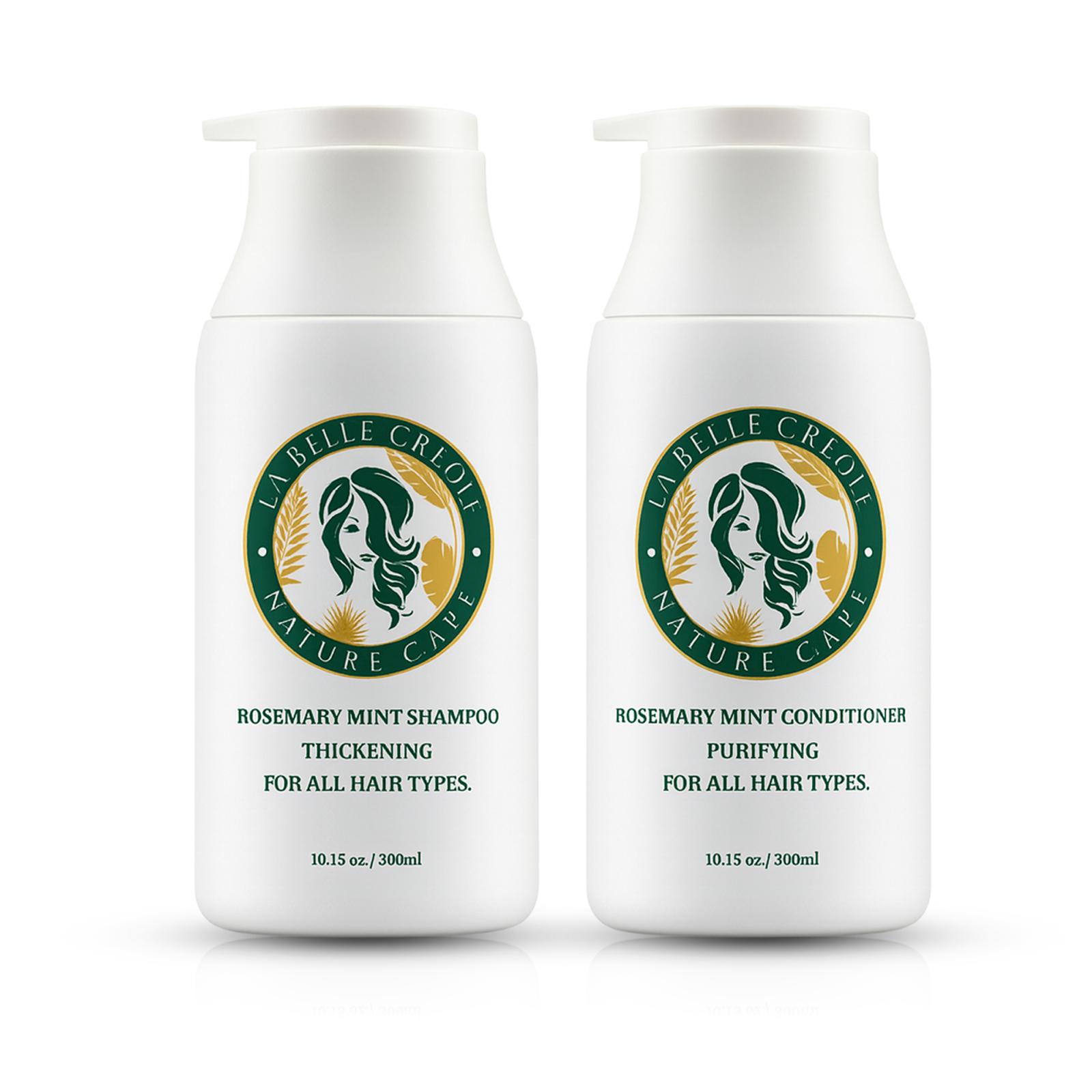 Rosemary Mint Shampoo & Conditioner with Aloe Vera, Castor Oil, Peppermint & Coconut Oil – Strengthening & Thickening Hair Care Set