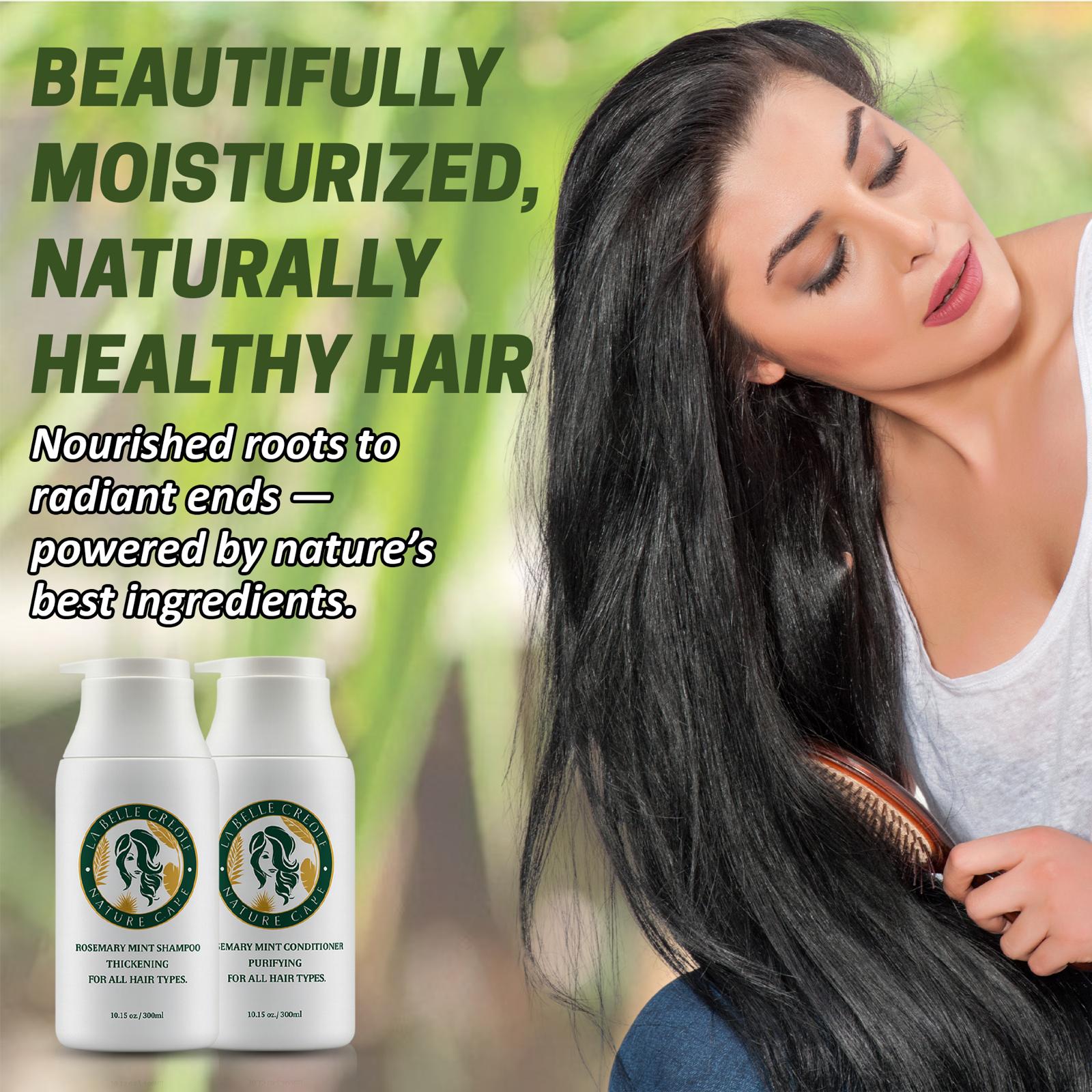 Rosemary Mint Shampoo & Conditioner with Aloe Vera, Castor Oil, Peppermint & Coconut Oil – Strengthening & Thickening Hair Care Set